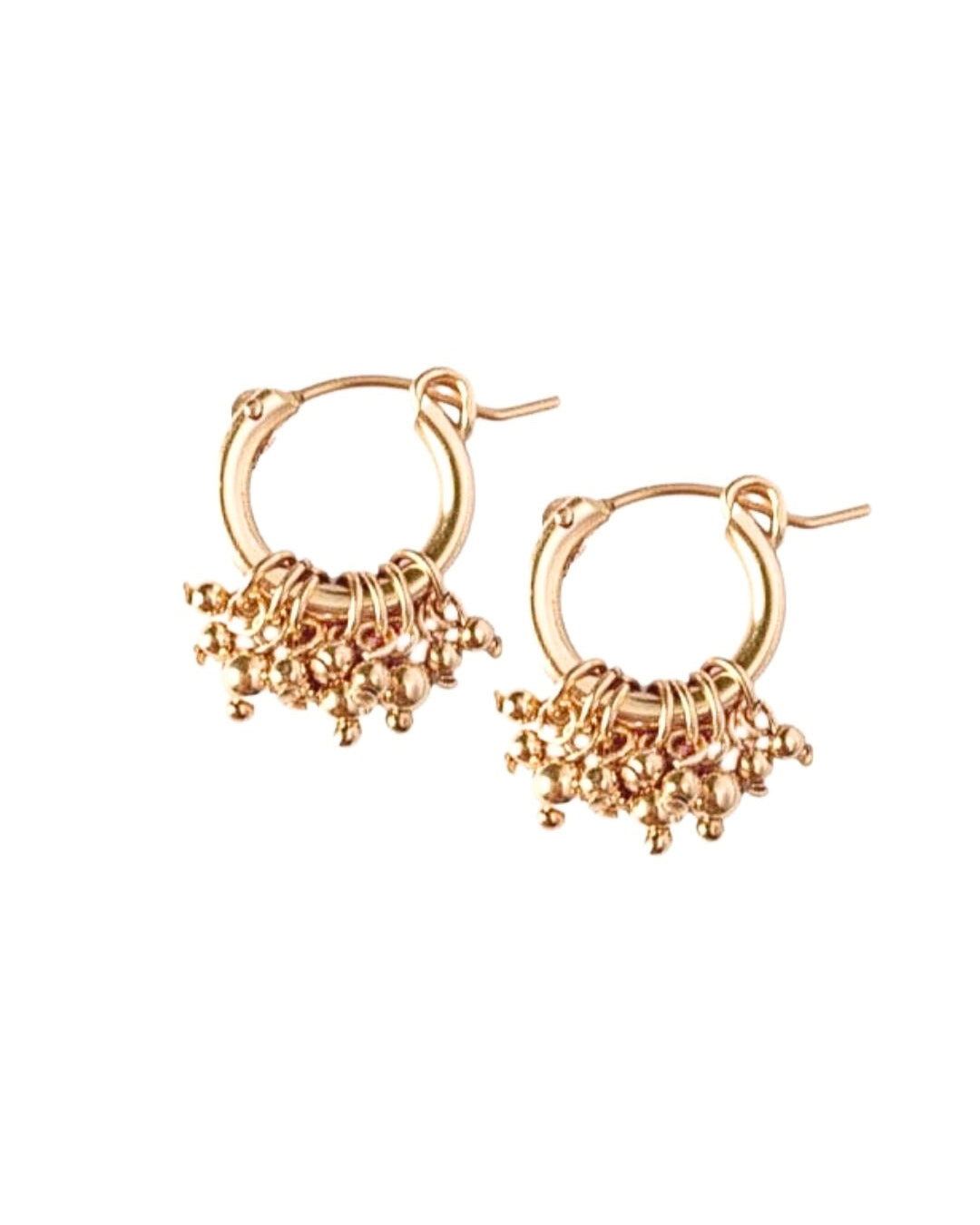 Handcrafted 14k Gold Fill Cluster Bead Hoops Earrings. Made in Australia