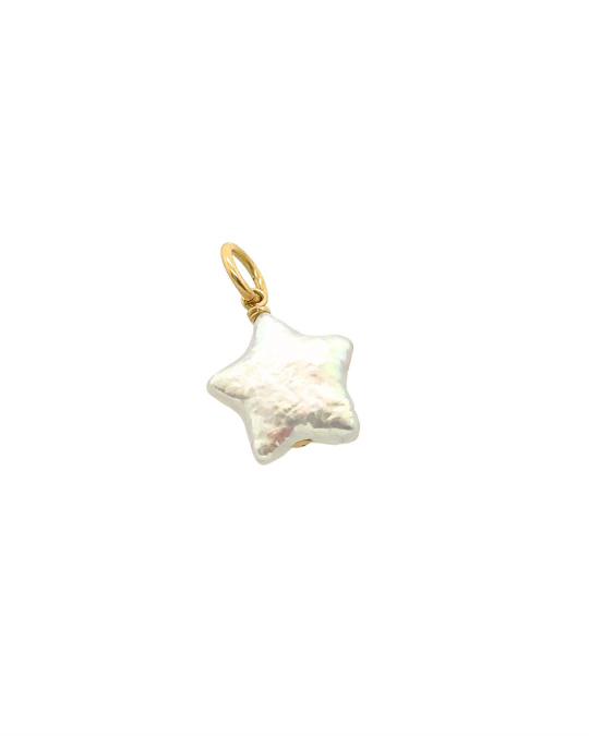 14k gold fill freshwater pearl star pendant charm