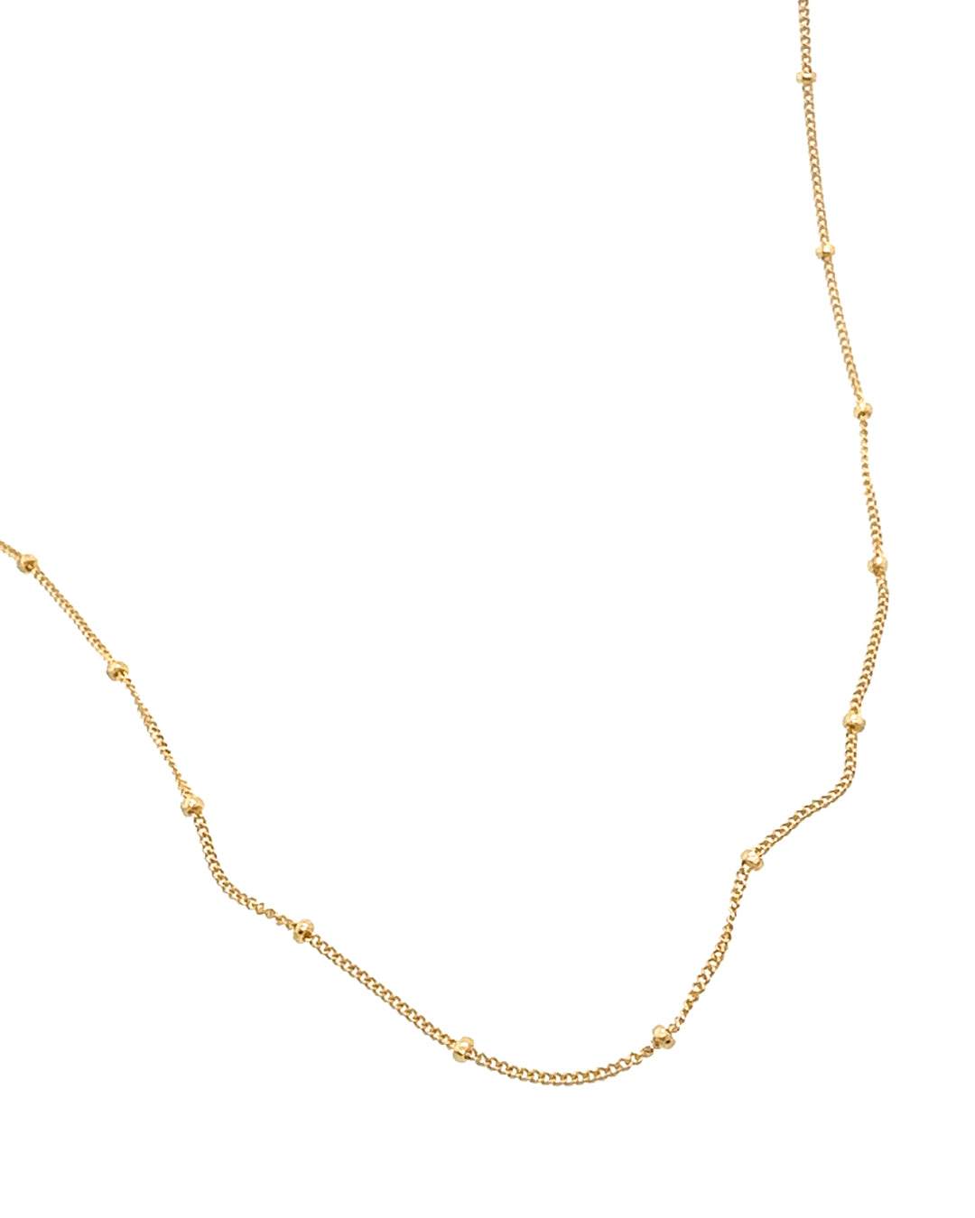 14k yellow gold fill satellite bead chain necklace