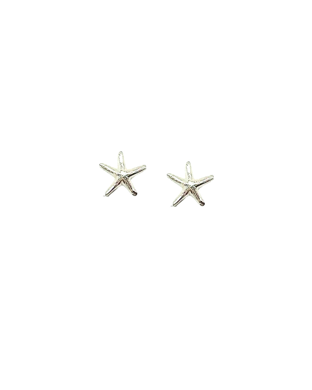 Sterling silver starfish stud post earrings with butterfly backs