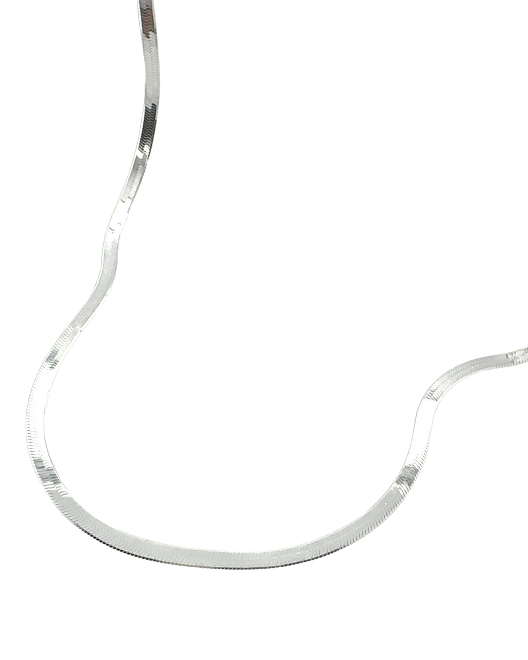 Sterling silver serpentine herringbone necklace chain