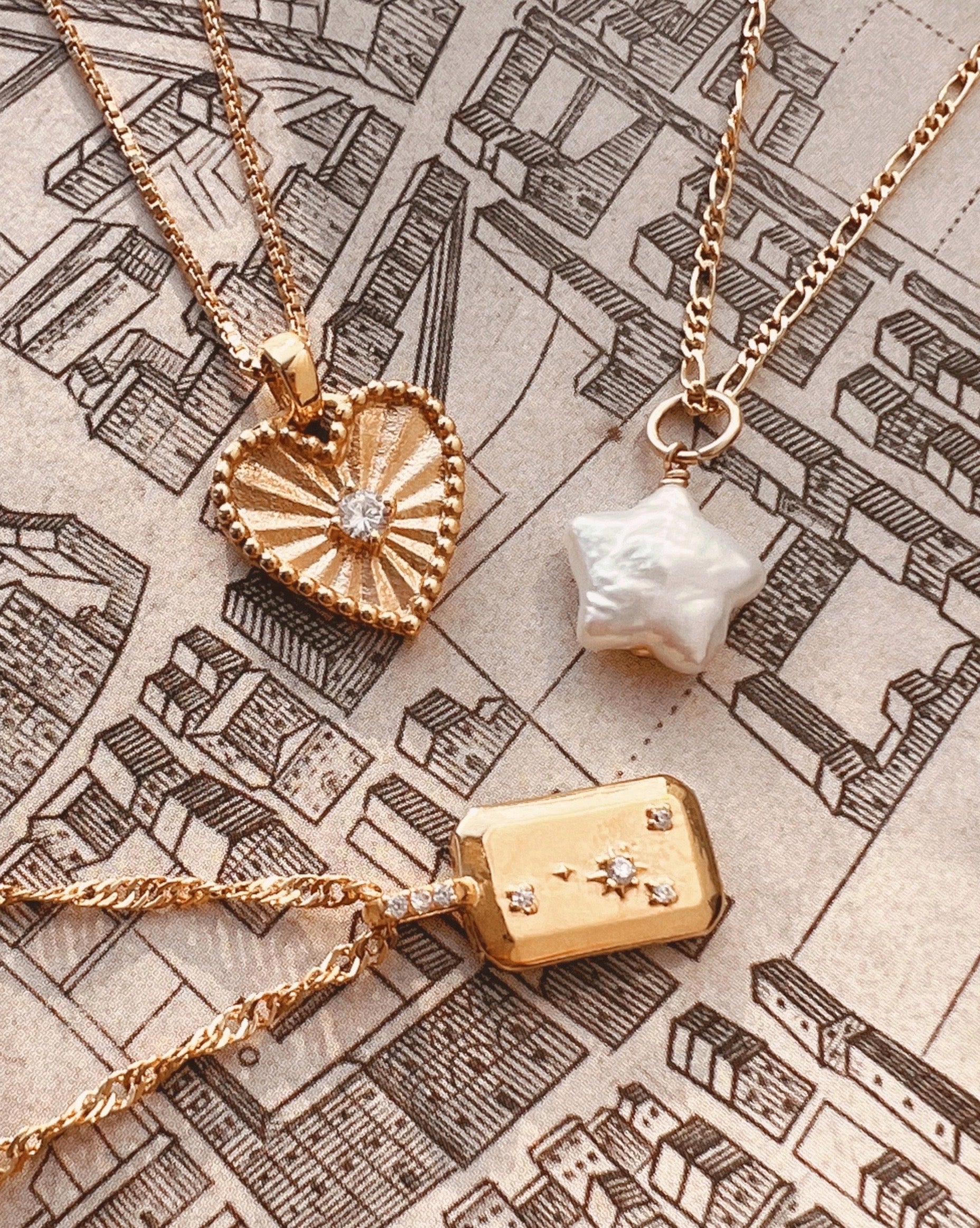 14k gold fill love heart pendant with diamond cubic zirconia centre