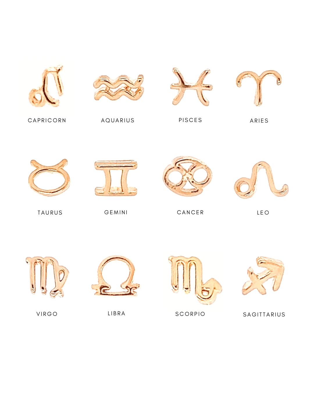 14k gold fill small zodiac horoscope stud earring