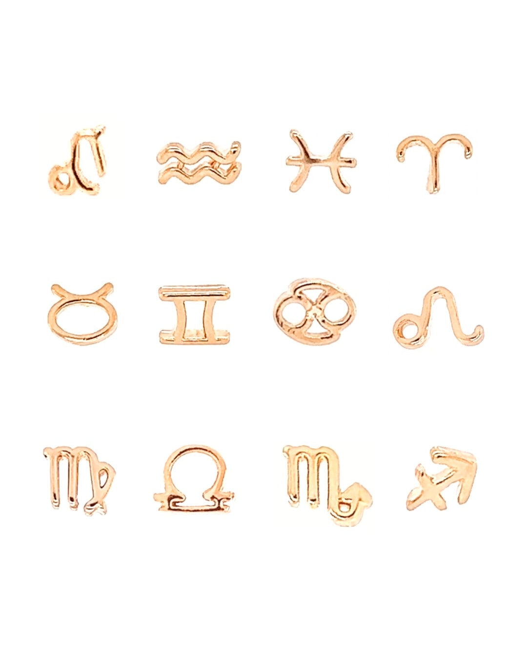14k gold fill small zodiac horoscope stud earring
