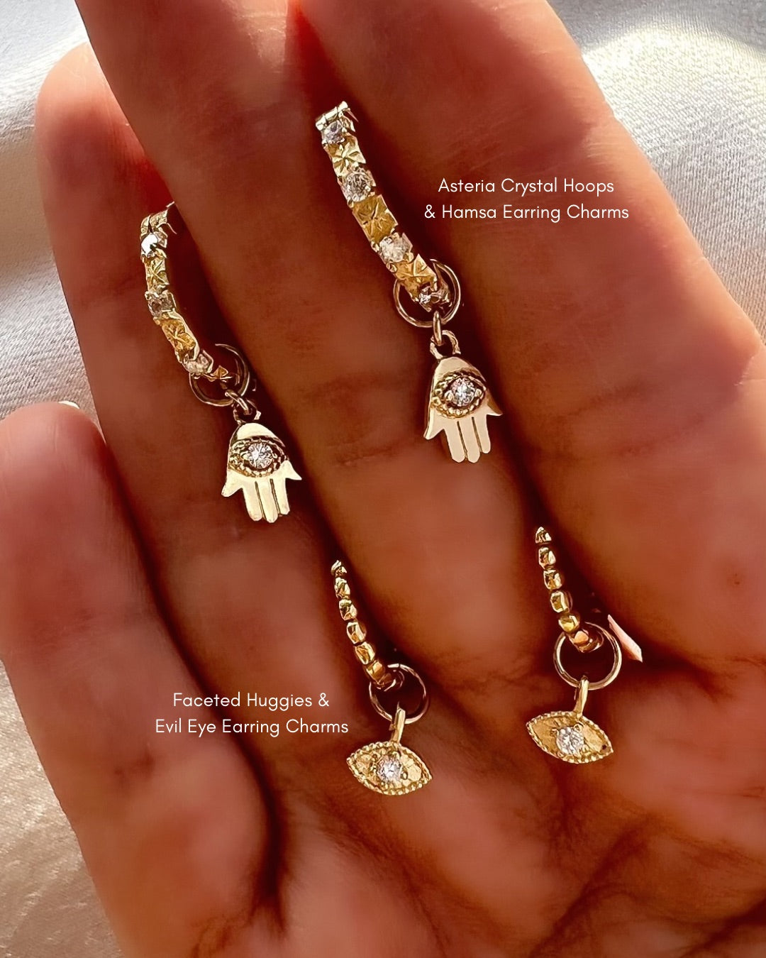 14k yellow gold fill hamsa talisman pendant charm for necklace. Evil eye protection necklace charm. Made in Australia.