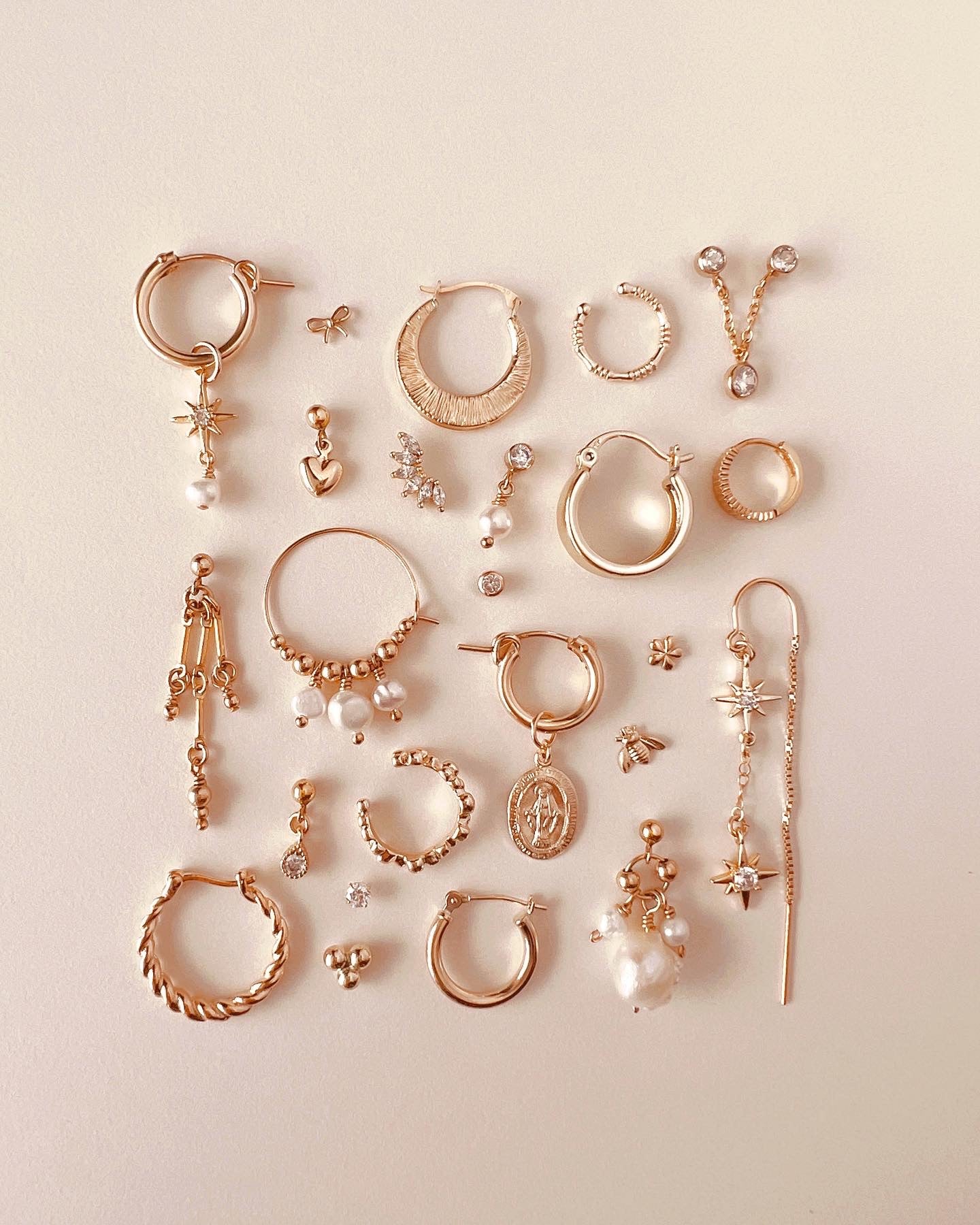 Gold fill mini chunky hoops earrings