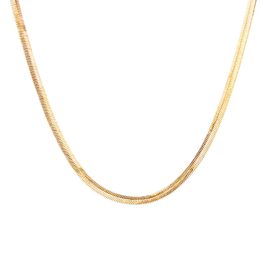 Gold Serpentine Herringbone Necklace 
