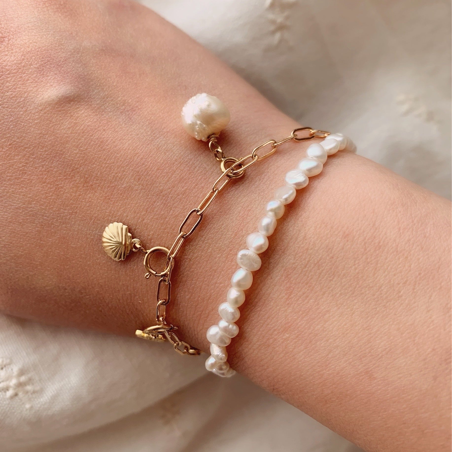 Rosebud Pearl Bracelet Charm