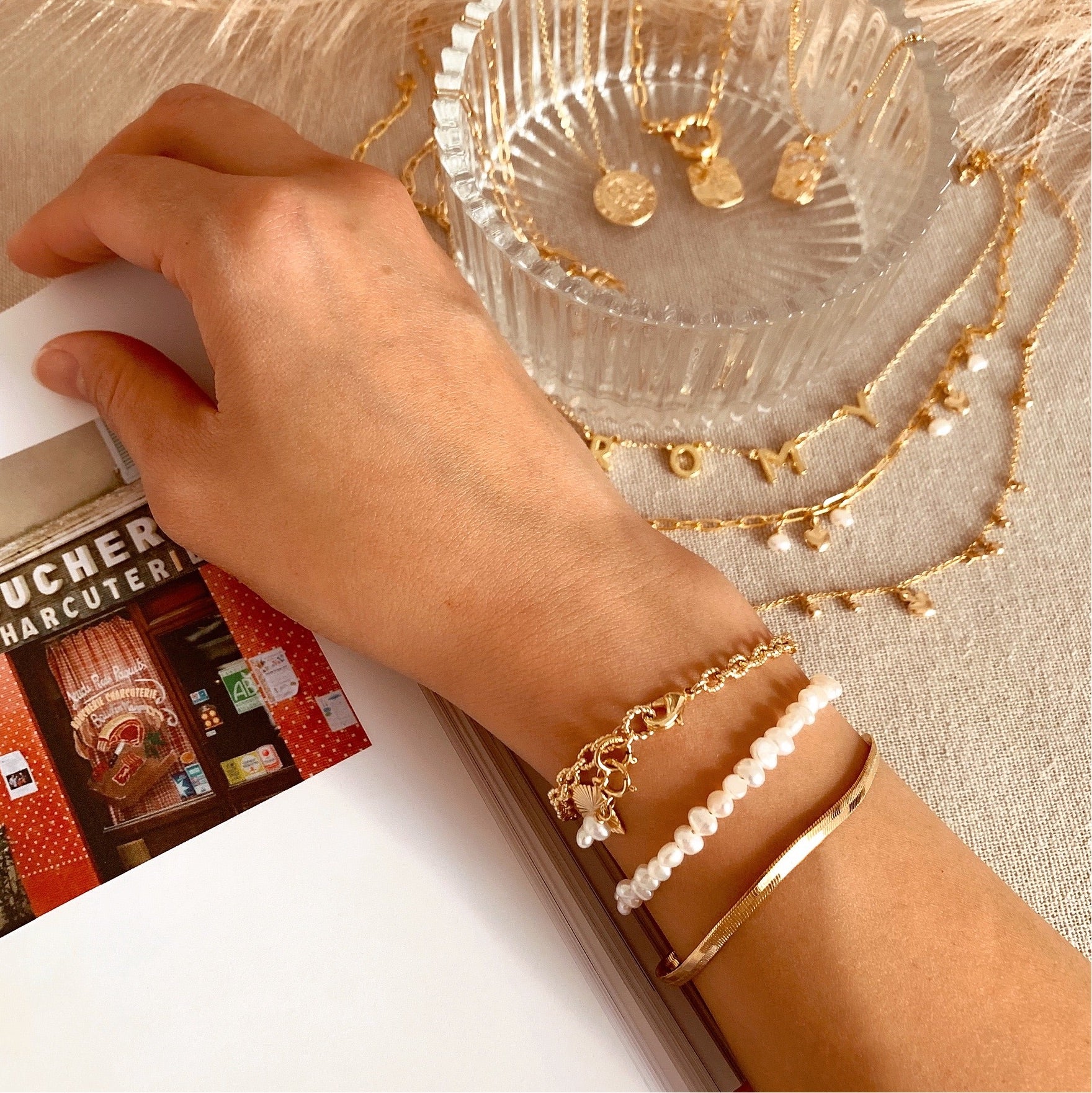 Pearl Duo Bracelet Charm