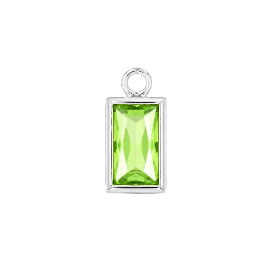 Silver August Birthstone (Baguette)