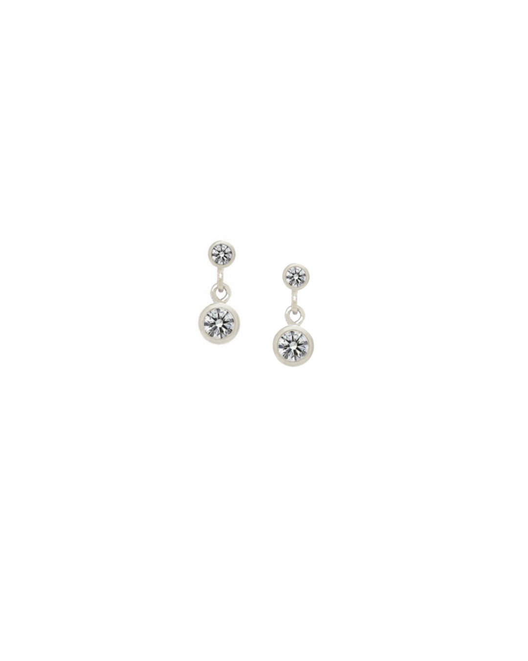 Sterling silver bezel stud earrings 