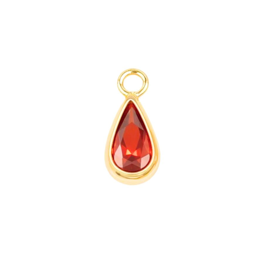 Gold January Teardrop Birthstone