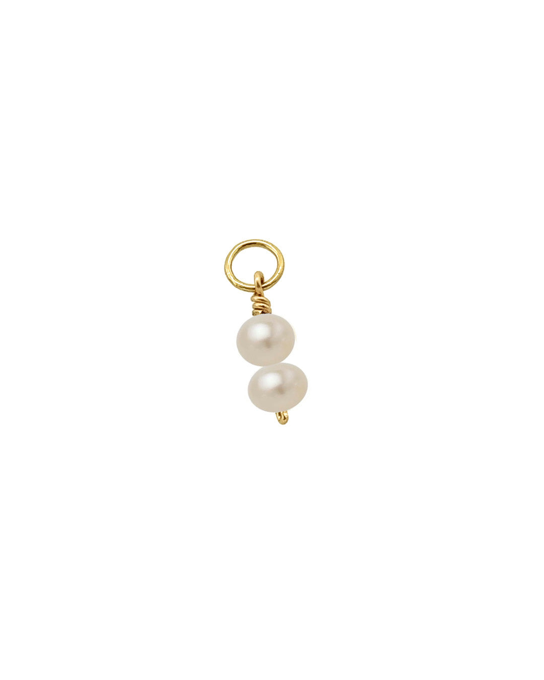 14k gold fill pearl duo earring charm. Compatible with all Romyli Mix and Match Hoops. Made in Australia. 
