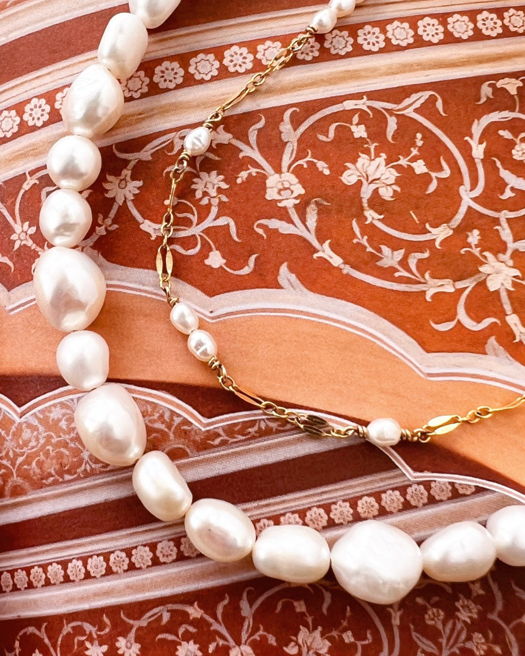 Australian-designed Baroque Pearl Necklace featuring natural, irregular baroque pearls for a classic, elegant statement.