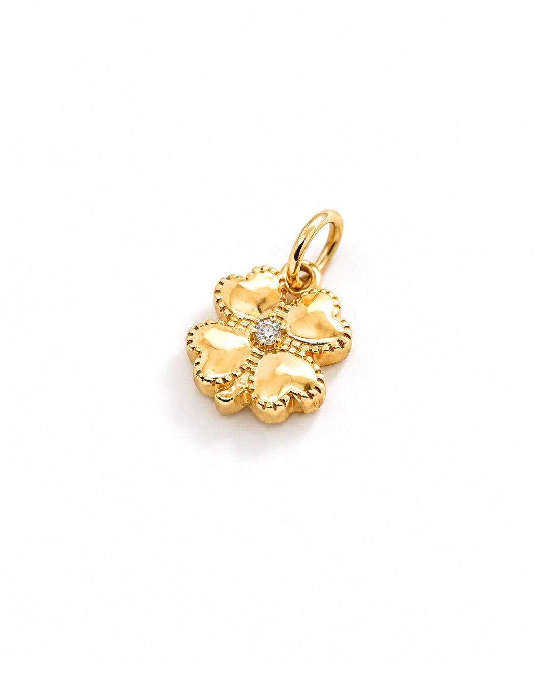 14k gold fill clover luck protection talisman necklace pendant charm