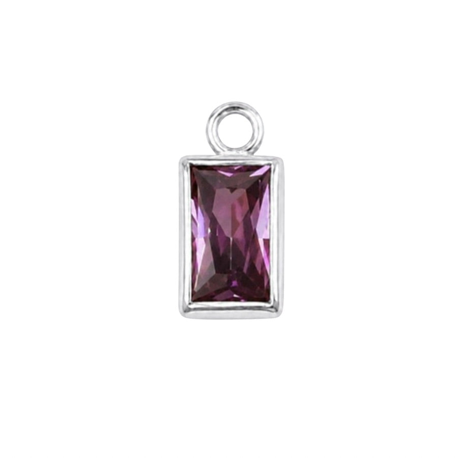 Silver February Baguette Birthstone (Included)