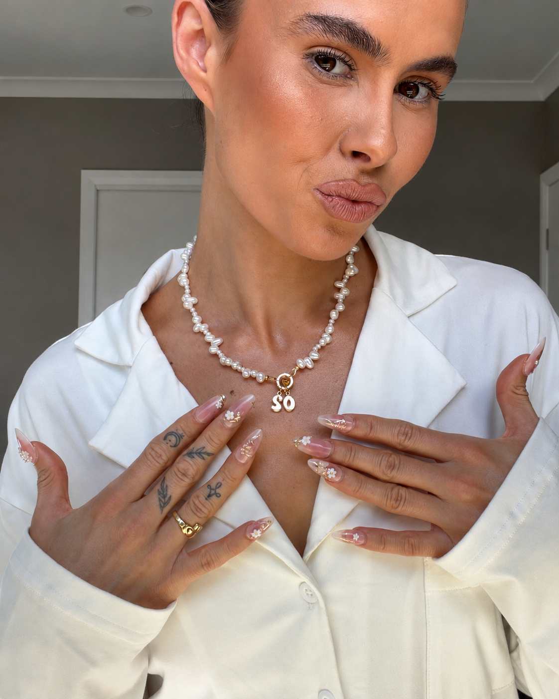 Pearl Charm Holder Necklace