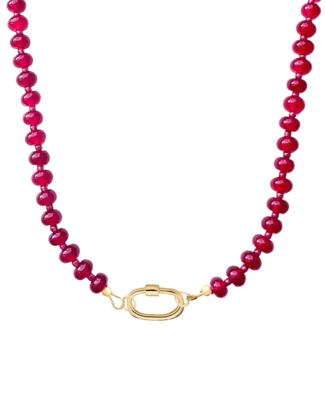 Rouge Jade Charm Holder Necklace