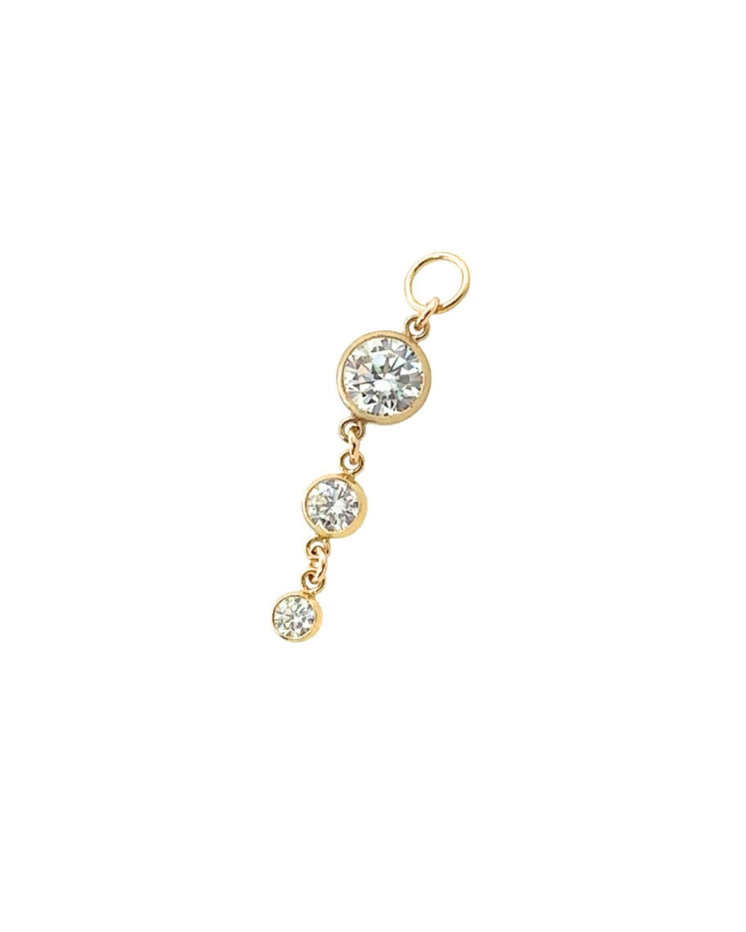 14k yellow gold fill bezel drop earring charm for huggie hoops earrings. Made in Australia. 