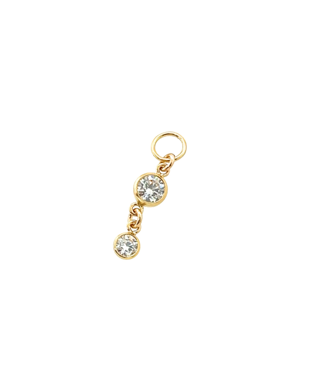 14k yellow gold fill bezel drop earring charm for huggie hoops earrings. Made in Australia. 