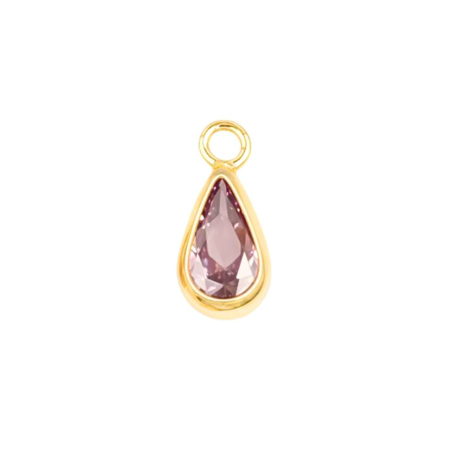 Gold February Teardrop Birthstone