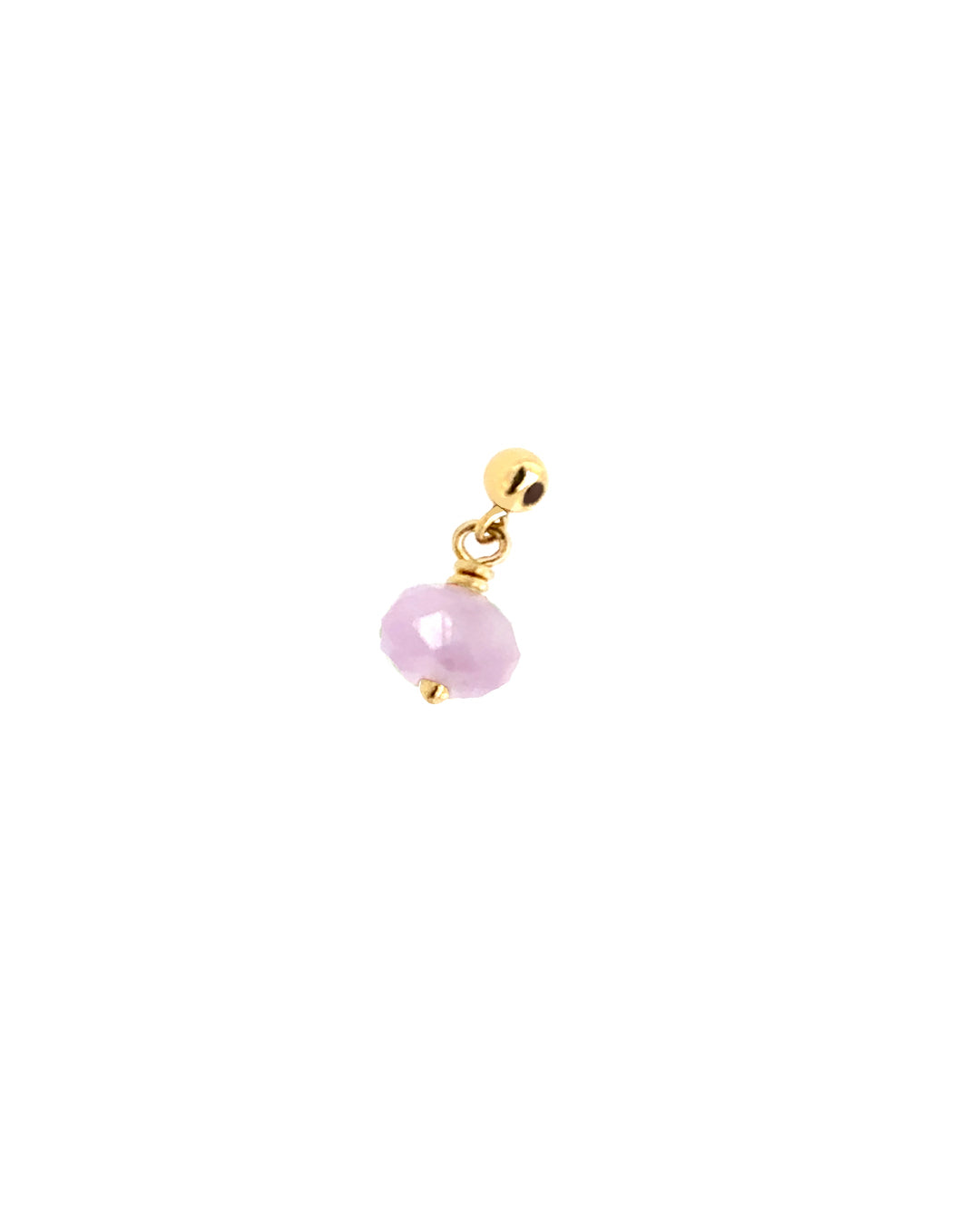 14k gold fill Purple Jade Charm Story Bead for Charm Necklace and Bracelet