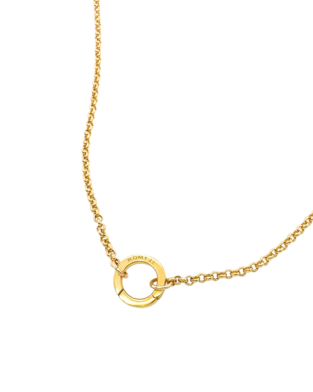 Gold petite Rolo annex link clasp necklace chain 