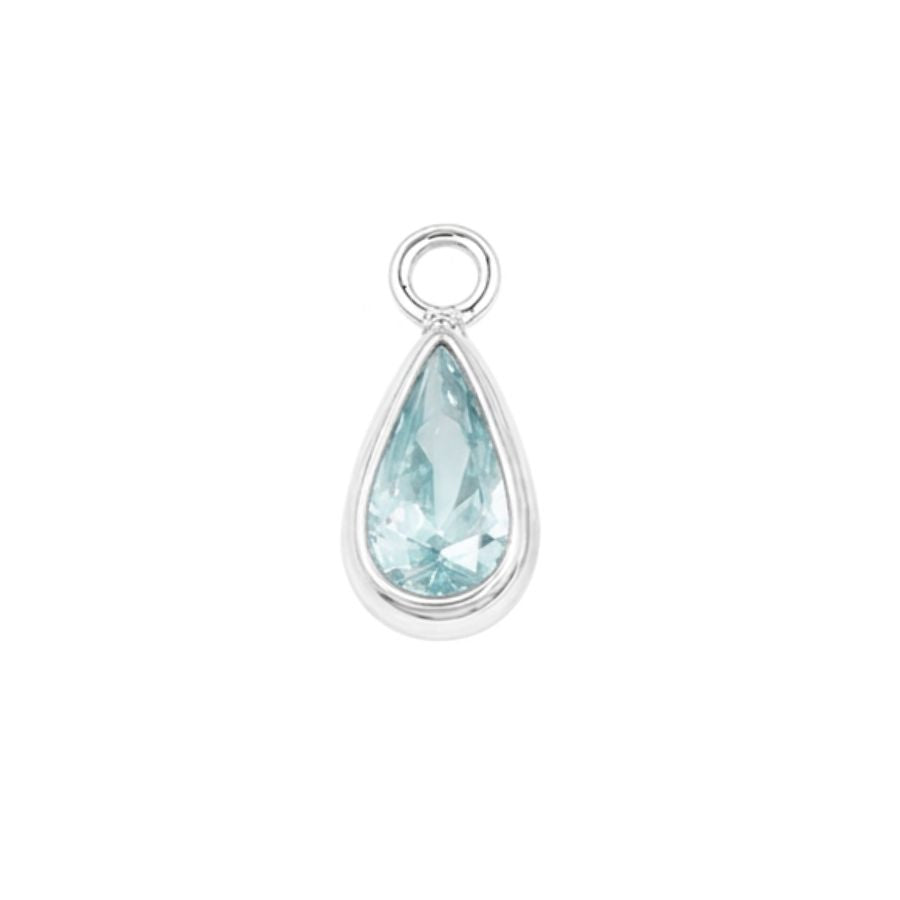 Silver March Birthstone (Teardrop)