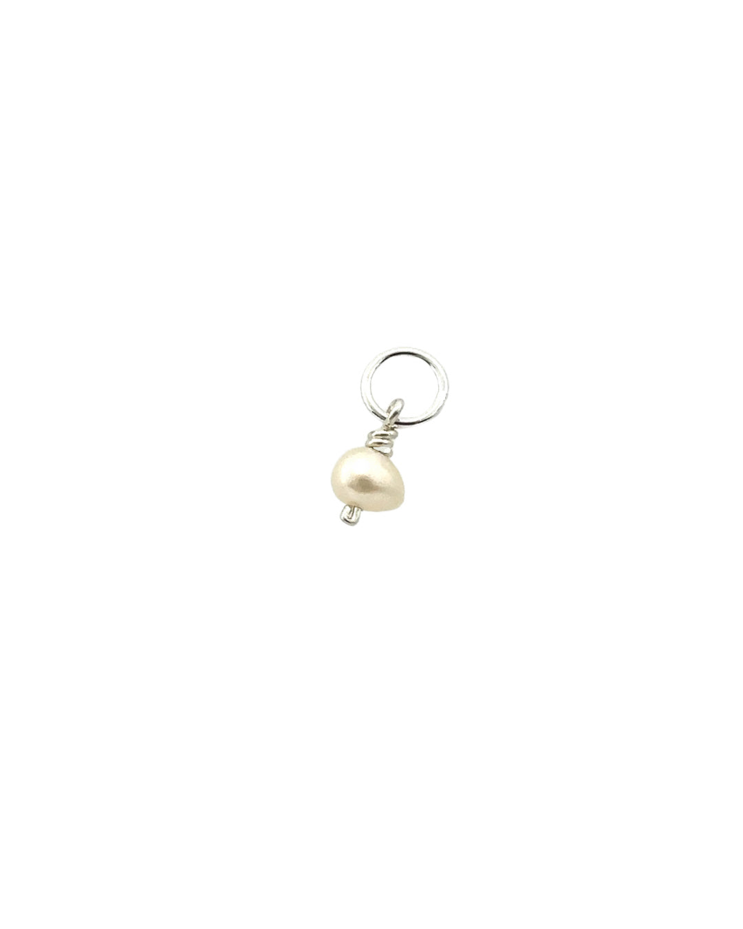 Sterling silver freshwater pearl earring charms for Huggie hoops earrings. Made in Australia. 