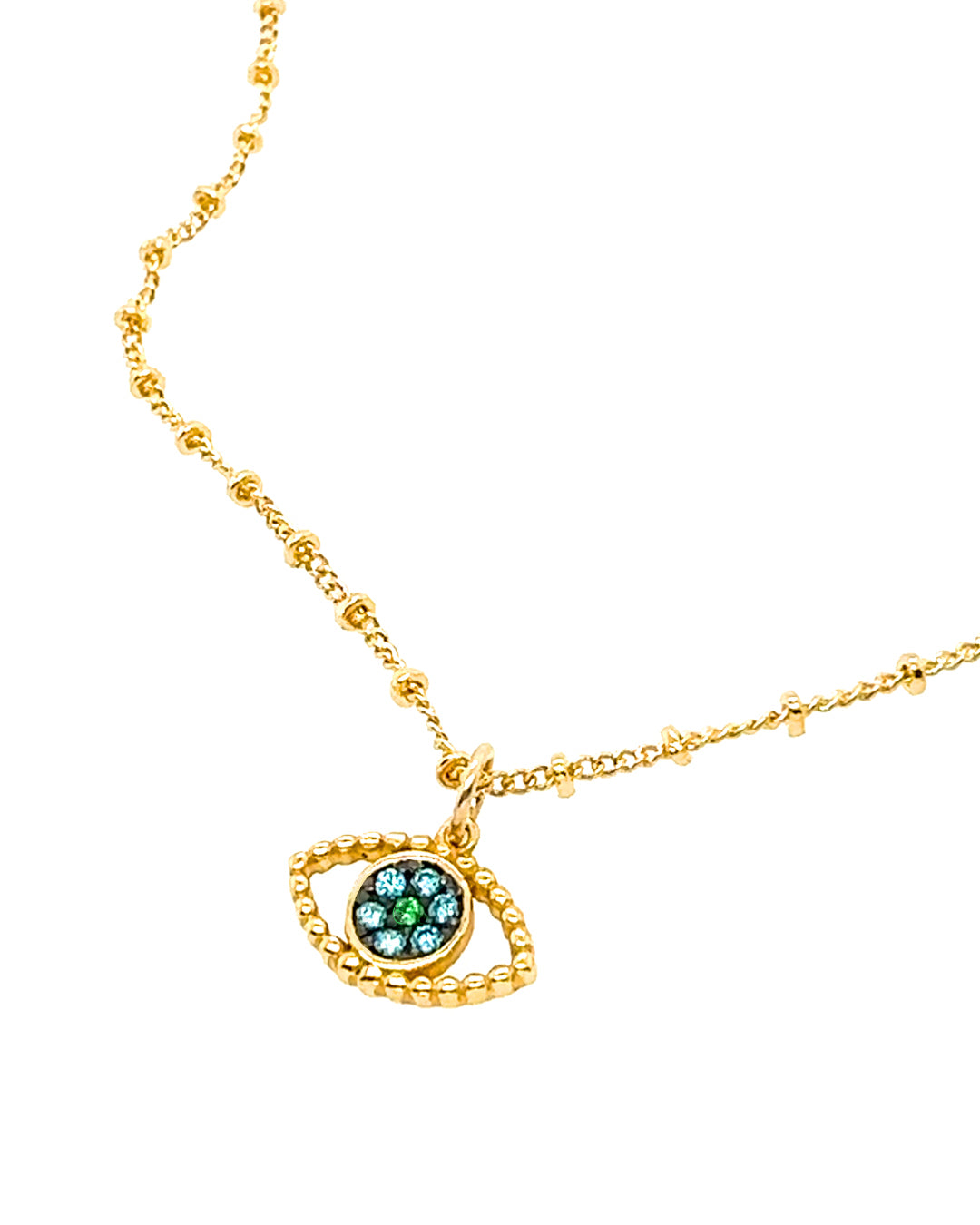 Gold fill evil eye talisman protection necklace chain