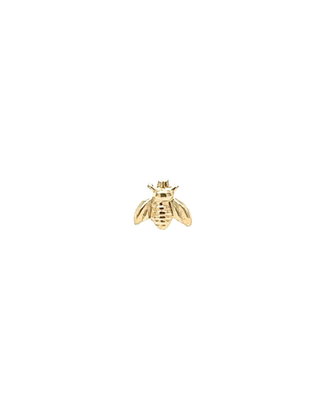 14k yellow solid gold bee stud earrings with butterfly backings 