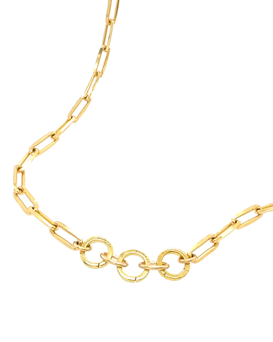14k Gold fill large paperclip annex link clasp necklace 