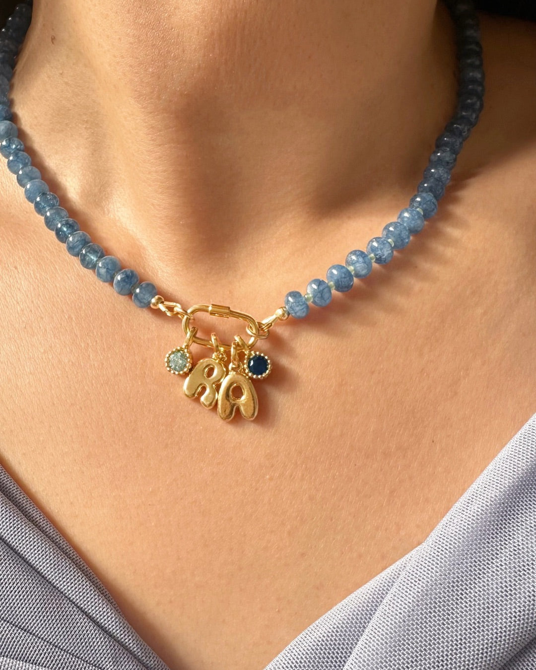 Dusk Jade Charm Holder Necklace