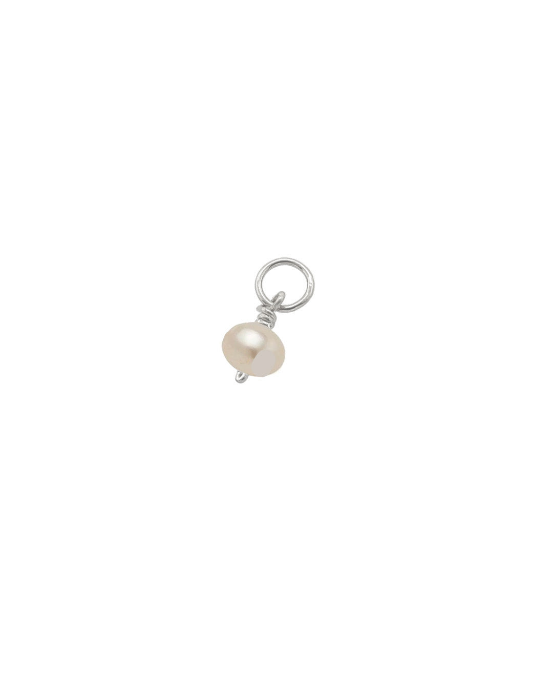 Sterling silver freshwater pearl earring charms for Huggie hoops earrings. Made in Australia. 