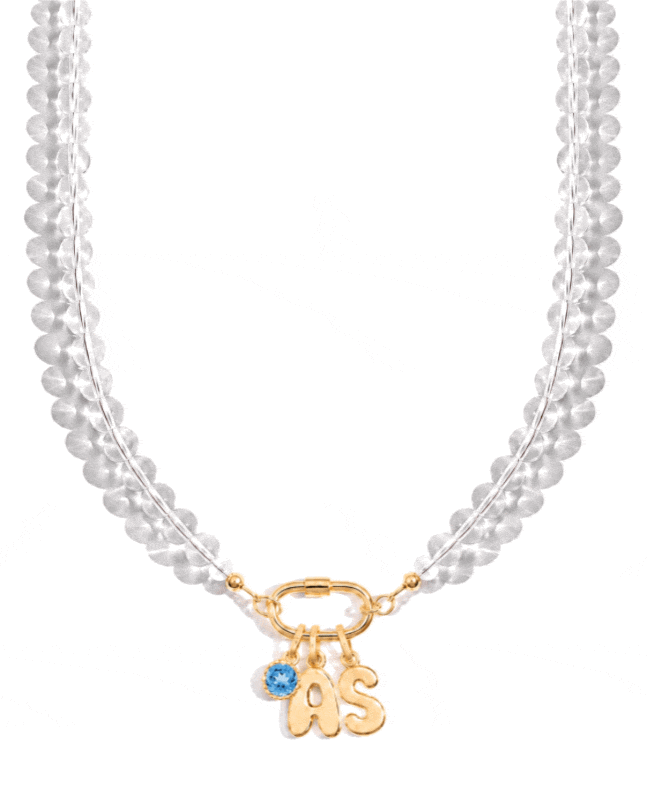 Clear Quartz Charm Holder Necklace