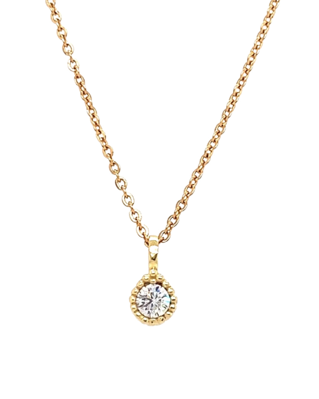 Gold April Diamond Birthstone Necklace Chain 