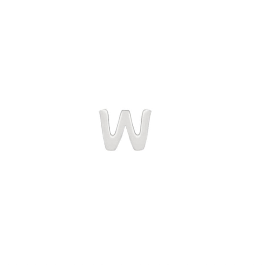 Silver Petite Letter W
