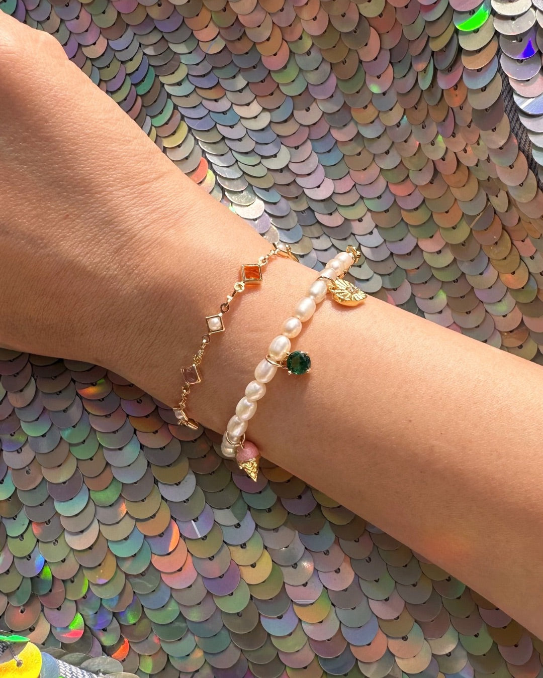 Pearl Charm Bracelet