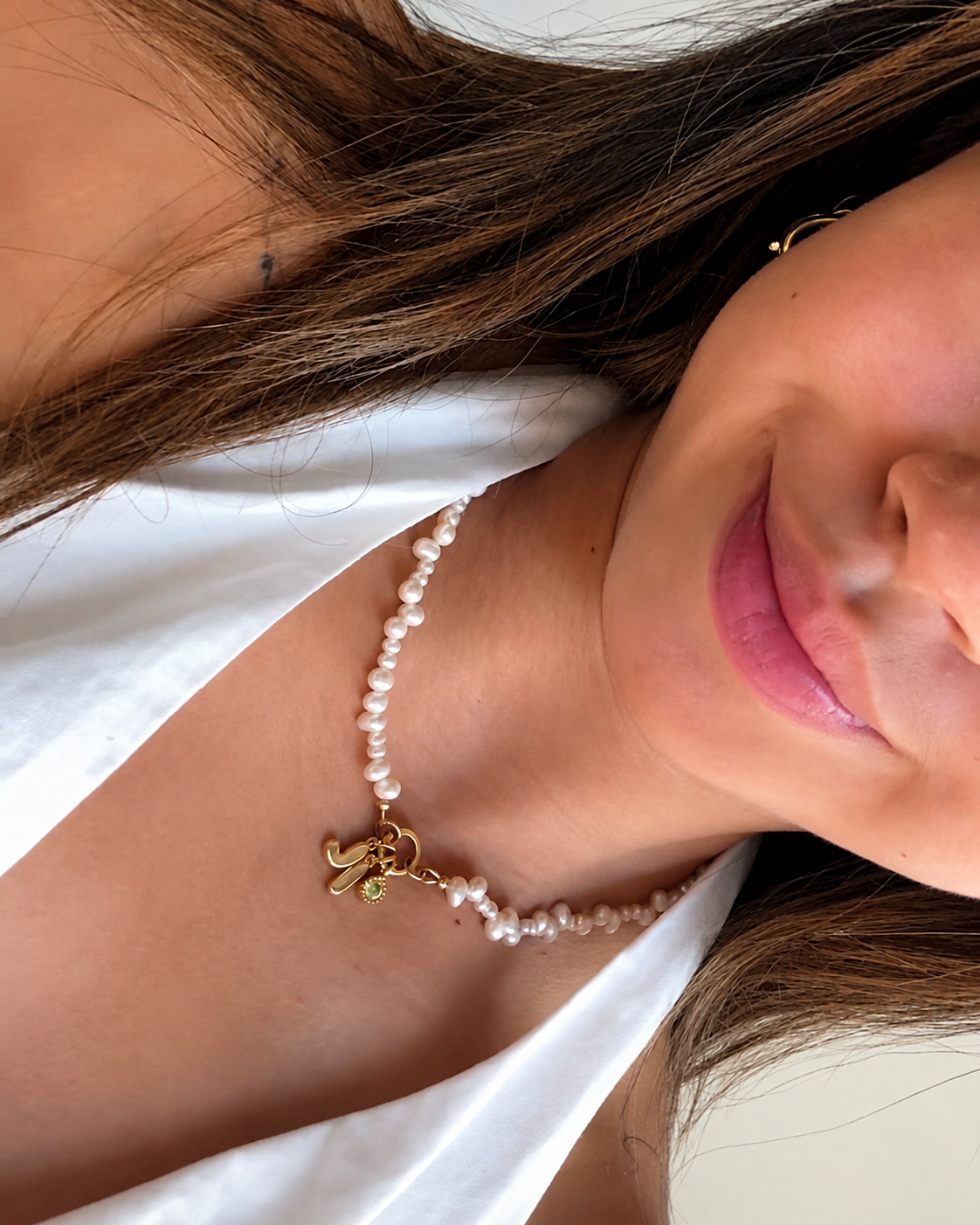 Pearl Charm Holder Necklace
