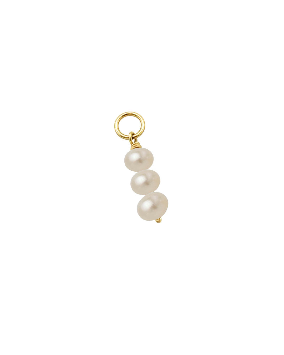 14k yellow gold fill freshwater pearl earring charm for huggie hoops earrings. Made in Australia. 