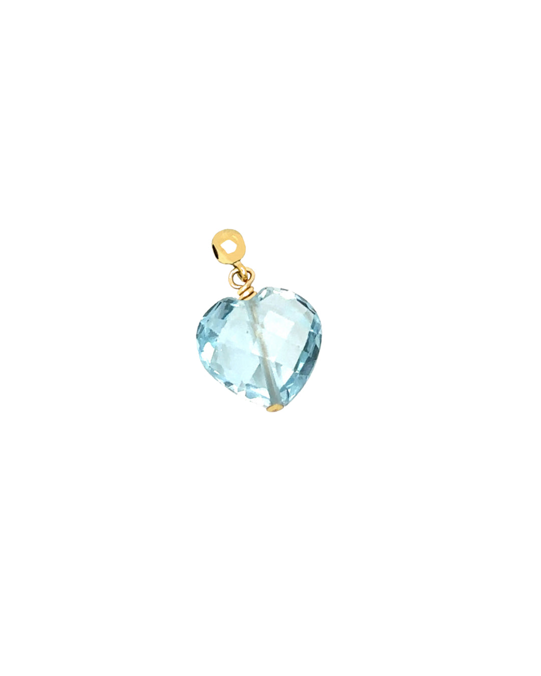 Blue Topaz Heart Charm