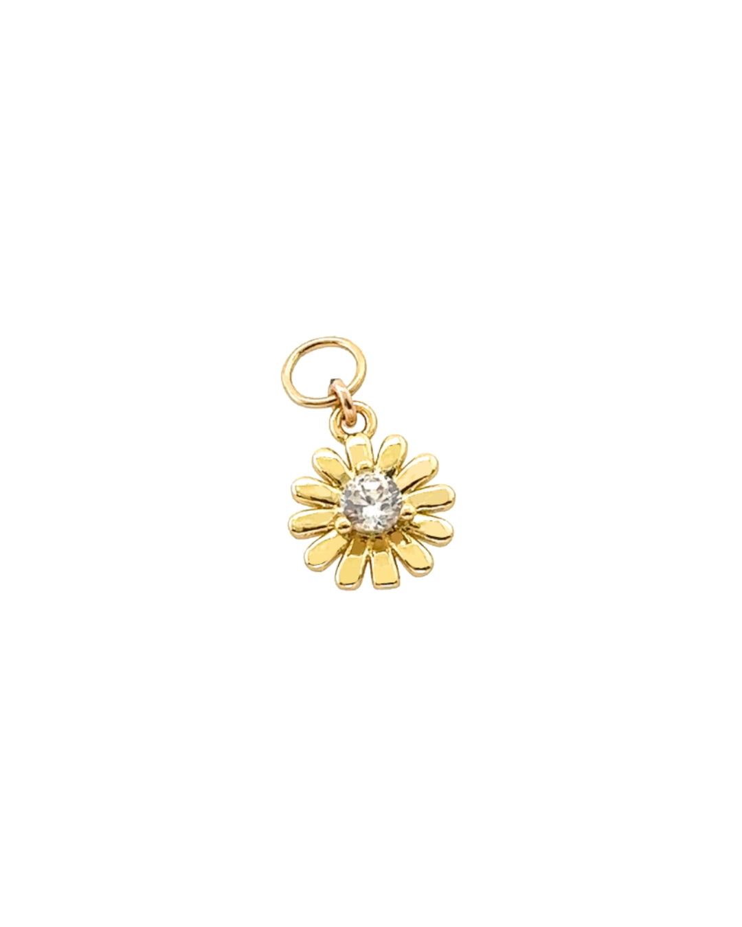 14k yellow gold fill daisy earring charm for huggie hoops earrings. Made in Australia. 