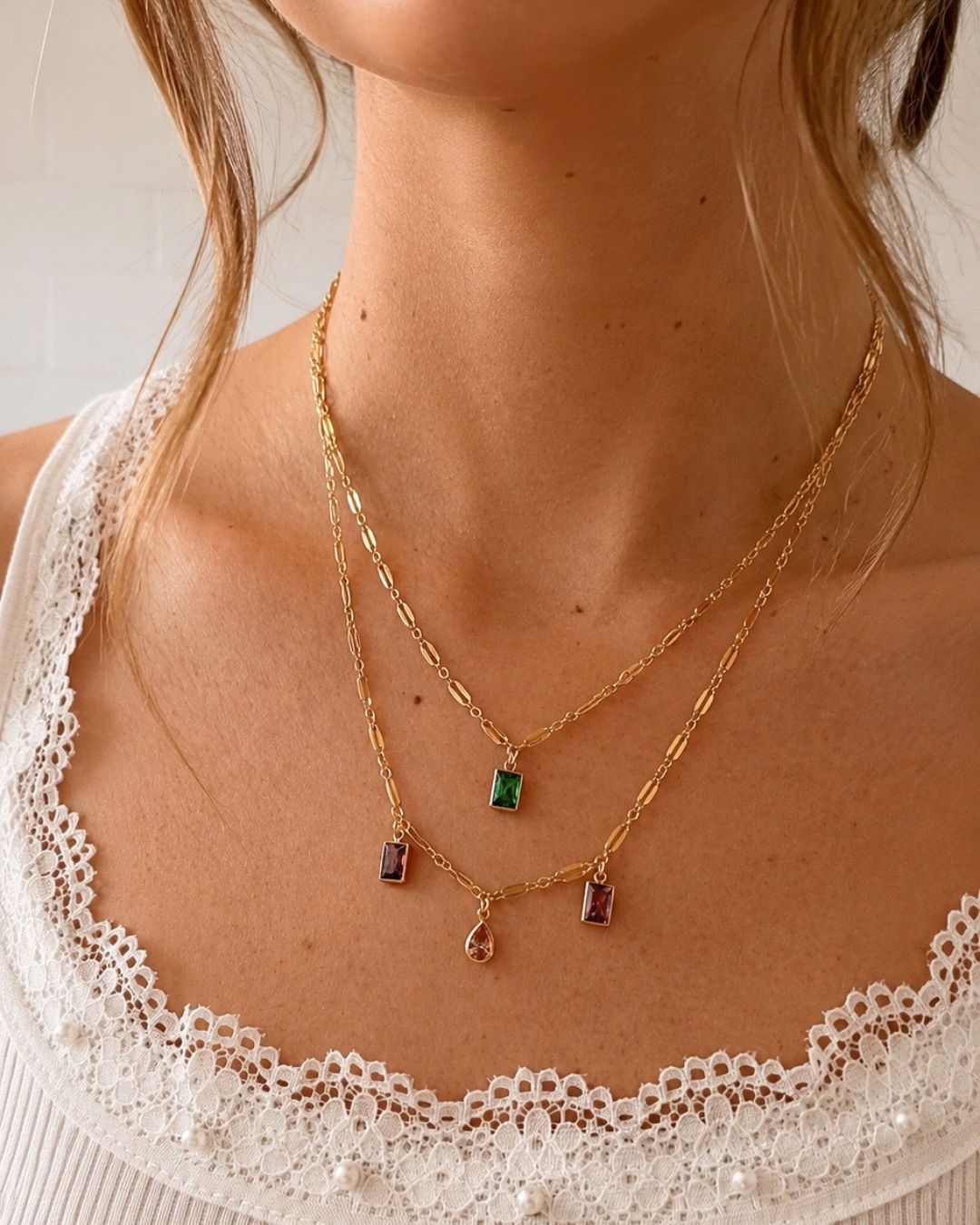 Gold Birthstone Necklace