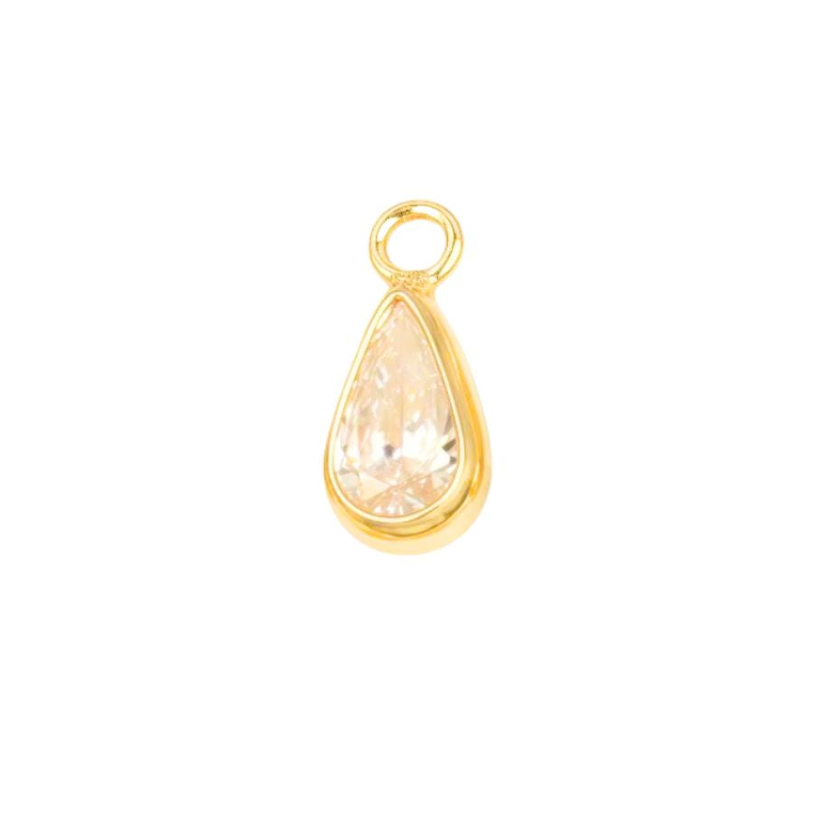 Gold April Teardrop Birthstone