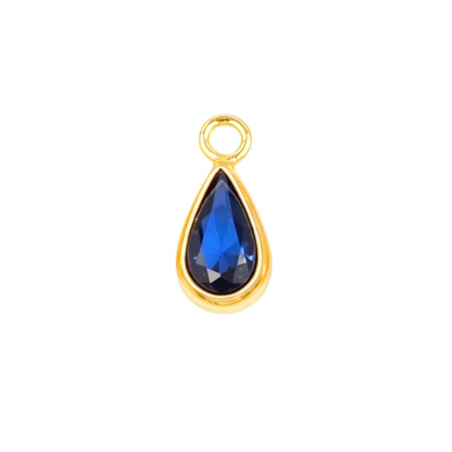 Gold September Teardrop Birthstone