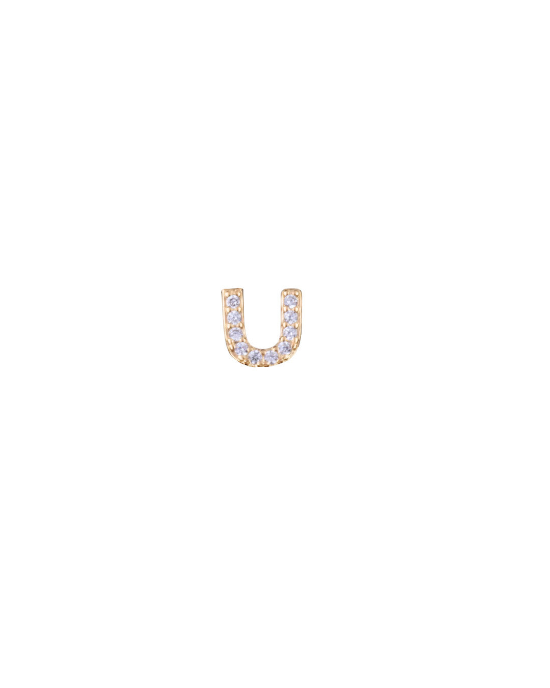 Gold Pavé Letter U