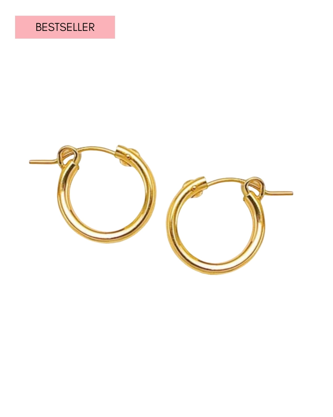 14k yellow gold fill Huggie hoops earrings. Made in Australia. Classic minimal plain gold small euro hoops 