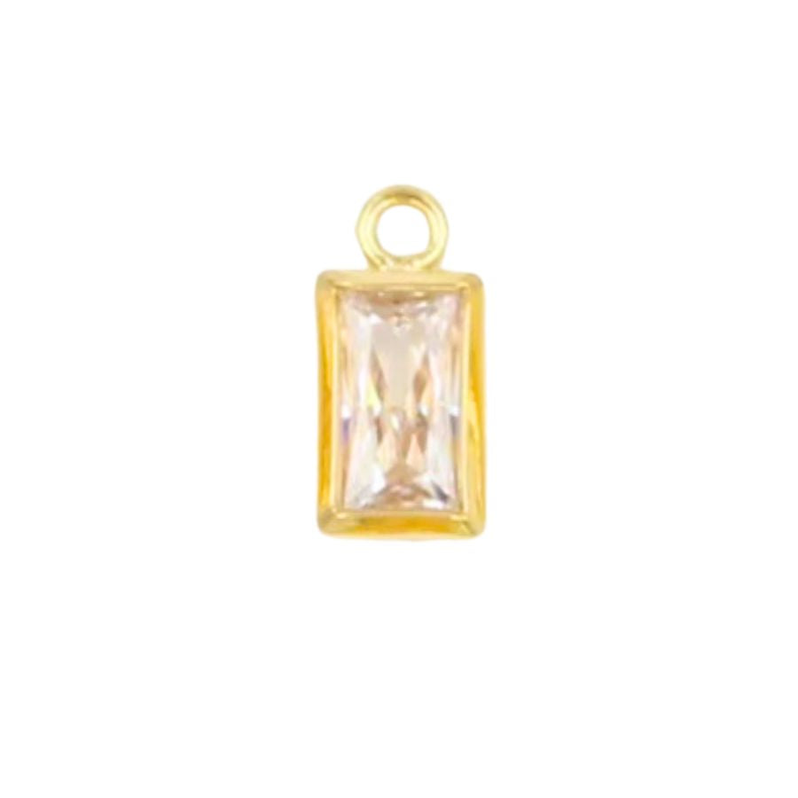 Gold April Birthstone (Baguette)