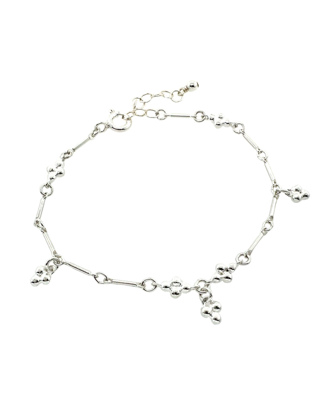 Sterling silver mini spheres trinity ball satellite bracelet 