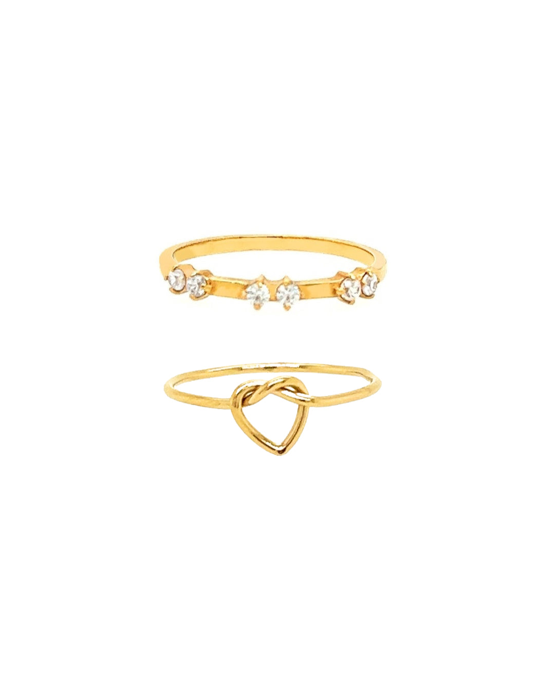 Love Knot and Glimmer Ring Set